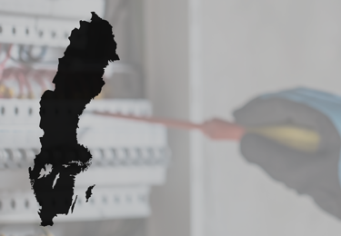 Bildmontage på el och Sverigekarta