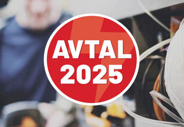 Ett kollage med Elektrikernas logotyp för avtalsrörelsen 2025