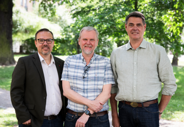 Elektrikernas ledning: vice ordförande Per-Ola Nilsson, ordförande Urban Pettersson och förhandlingschef Mikael Pettersson