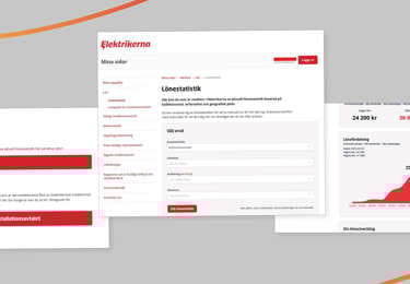 Kollage som visar skärmbilder på hur Elektrikernas nya verktyg för lönestatistik ser ut på Mina sidor
